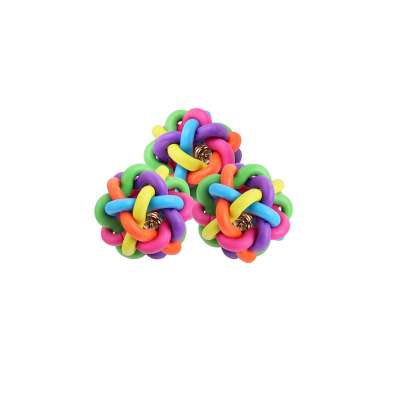 Animal Toy China Supplier, Pet Dog Rubber Bell Toy, Durable Colorful Rainbow Toy for Dog and Cat